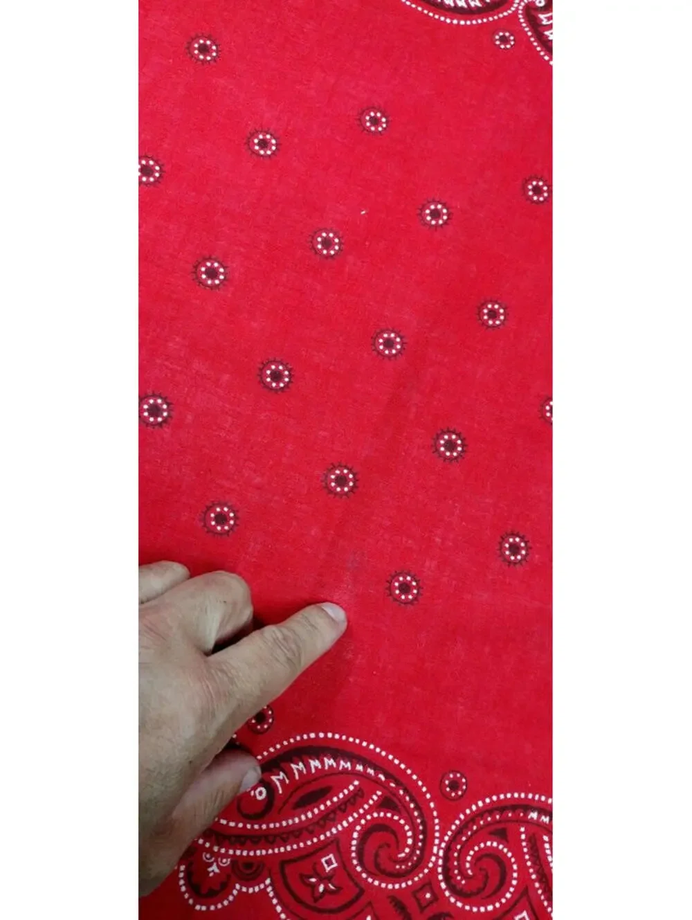 Vintage 30s 40s Red Cotton Bandana M M M's Salvage WASHFAST COLORS WHITE STITCH